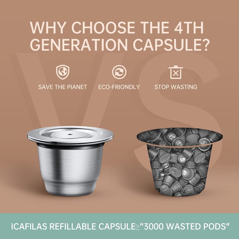 i Cafilas Refillable Espresso Coffee Capsule Made of Stainless Steel