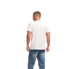 VEIISAR Men's Midweight Crew Neck T-Shirt - 210GSM Soft Cotton Blend, Regular Fit for Cooling Comfort White L