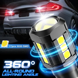 MICTUNING 921 LED Bulb Super White Bright T15 912 922 906 904 2825 W16W Bulbs Canbus 17-SMD 3030 Chipsets Error Free for Car Truck Backup Reverse Turn Signal Brake Replacement Cargo Light (2 PCS)