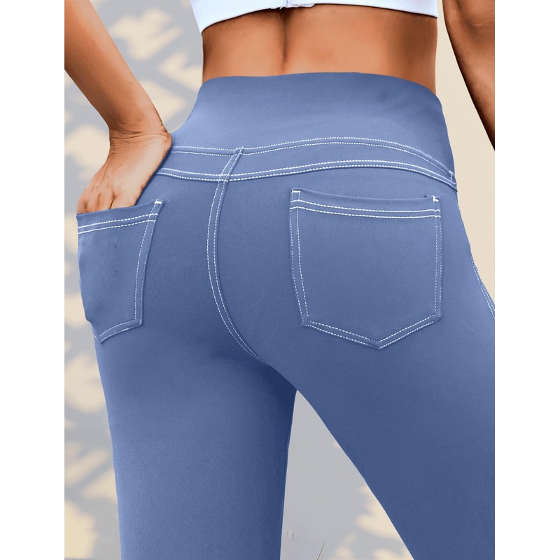 VOOVEEYA Curvy Womens Leggings, High Waisted Yoga Pants with Back