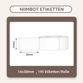 NIIMBOT D11 Label Maker Tape D110 Labels 3Rolls, Self-Adhesive Labeling Tape Replacement 0.55" X 1.18" (14 X 30mm) Thermal Label Refills for Home Office, 630 Labels/3Rolls, White