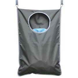 Oxford Fabric Space Saving Door-Hanging Laundry Hamper Bag + 2 Stainless Steel Hooks + 2 Strong Suction Cups for Bedroom, Nursery, Dorm or Closet (Grey)