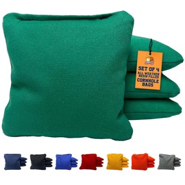 Cornhole365 All Weather Cornhole Bags - 6"x6" Premium Plastic Pellet Resin-Filled, Weather-Resistant, Solid Color Duck Cloth Cornhole Bean Bags - Professional Cornhole Bags Set of 4 (Tractor Green)