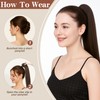 TESSHAIR Claw Clip In Ponytail Extension, 100% Human Hair Ponytail