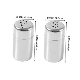 Gatuida 2pcs Mini Stainless Steel Condiment for Kitchen Compact Seasoning Containers Lids for Salt Pepper Sugar Travel Friendly Spice Dispensers
