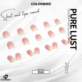 COLORBIRD Short Nail Tips, 24 Pieces, Pink, Nail, Press-On Nails, Tips, Short, Cute, Square Off (R545)