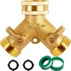 Triumpeek Brass Garden Hose Splitter, 3/4 Inch 2-Way Y Brass