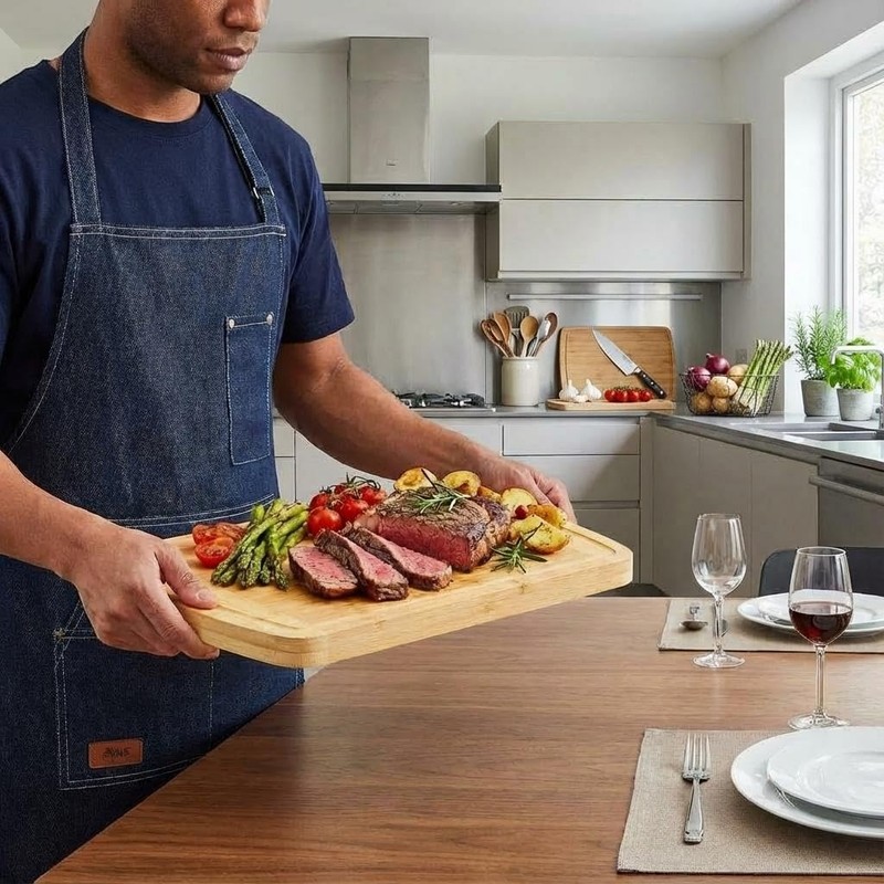 DYTesa Bamboo Cutting Board 16x10x1 inch with Juice Groove -