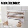 Plastic Wrap Storage Rack Cling Film Dispenser Cutter Paper Towel
