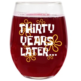Funny 30th Birthday Wine Glass for Women – “30 Years Later” Design – 15oz Stemless Glass – Nostalgic Gift for Her, Retirement Present, Best Friend or Wine Lover Gift