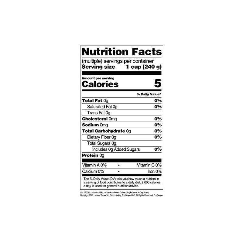 Hazelnut Mocha Medium Roast Coffee (Single Serve K-Cup Pods) (Gourmet,
