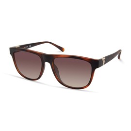 GUESS Men's Rounded Bottom Square Sunglasses, Dark Havana, 55mm