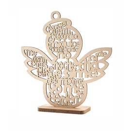 Elegant (12 Inch) Wooden Religious Centerpiece Cross Guardian Angel Baby Wings Baby Shower Communion Wedding Party Decoration