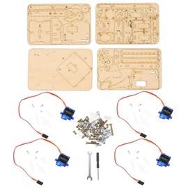 Keenso Kit de Brazo robótico, Raspberry Pi SNAM1500 4 DOF Brazo mecánico robótico de Madera sg90 Servo para Arduino DIY Brazo Robot