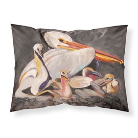 Caroline's Treasures JMK1026PILLOWCASE White Pelicans Fabric Standard Pillowcase Lightweight Super Soft Easy Care Decorative Artwork Pillowcase, Standard