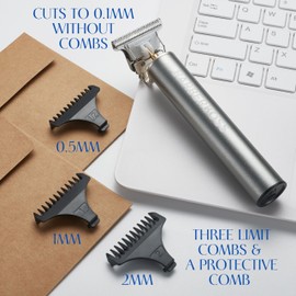 Barberboss Bartschneider Herren Schnurlos Haarschneidemaschine für Männer Präzisions-Haarschnitt-Trimmer Detail-Trimmer für Bart, Haare und Gesicht Komplettes Herren-Pflegeset