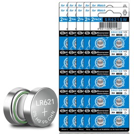 hunbath 100 Packs SR621SW 364 AG1 Watch Battery 1.55V 364A LR621 SR621 LR60 SR60 164 Alkaline Button Cell Batteries for Knife Flashlight, Watches, Toys