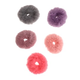 LALAFINA 5pcs Imitation Rabbit Plush Hair Ties Hair Ribbons Hair Ties for Female Plush Hair Rope Hair Bands Stretch Hair Rope Ponytail Holder Plush Scrunchy Girl Faux Rabbit Fur Hair Ring