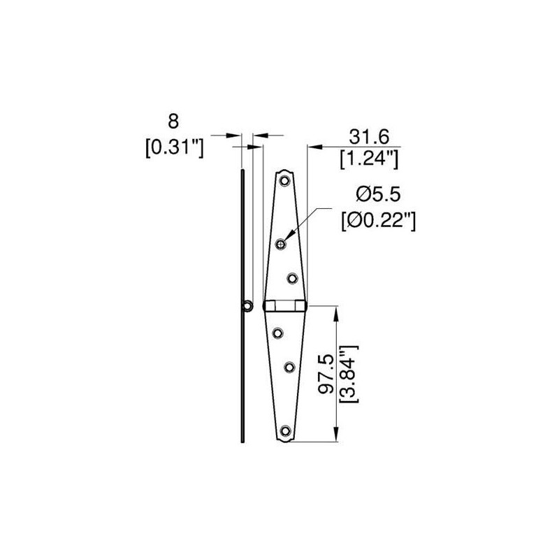 Penn Elcom Zinc Strap Hinge (4 Inch Zinc Strap Hinge)