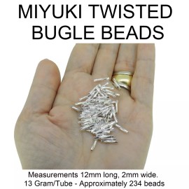 Miyuki Twisted Bugle Beads 2x12mm Transparent Amethyst Purple 13GM