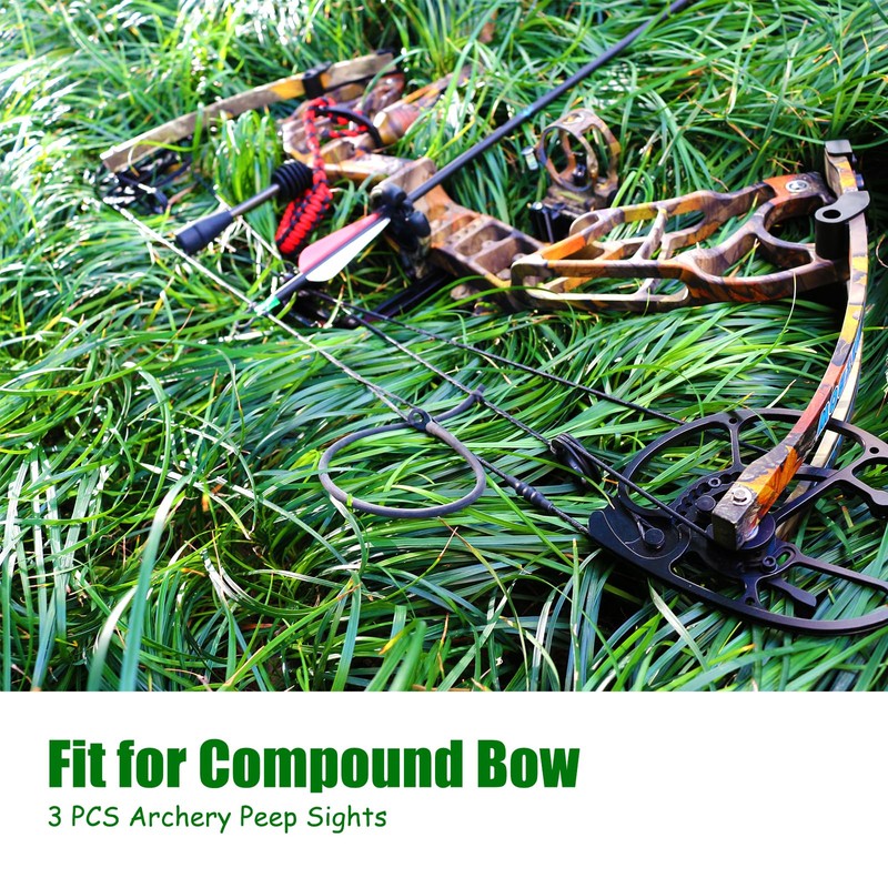 Luoyer 3 PCS 3/16” Archery Peep Sights for Compound Bow