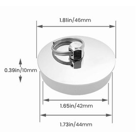 Bathtub Plug, Bathtub Sink Plug, 42-46 mm Drain Plug Bathtub Made of Stainless Steel, Sink Drain Plug, High-Quality Drain Stopper for Bathtub, Kitchen, Bathroom