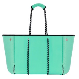 Hirooms Neoprene Bag Large Multipurpose Beach Bag Neoprene Tote Bag Stylish Gym Women Shoulder Bag With Small Purse (Green, Large)