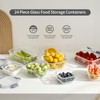 S SALIENT 24 Pieces Glass Food Storage Containers with Lids,Glass