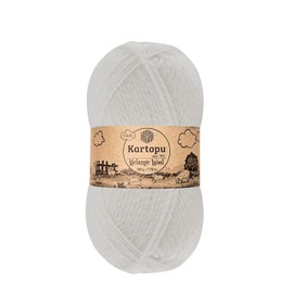 Kartopu MELANGE WOOL KNITTING ROPE (4 skeins) - per ball (ball) - 100g - Very soft and gives your knits an amazing wooly feel (White 010)