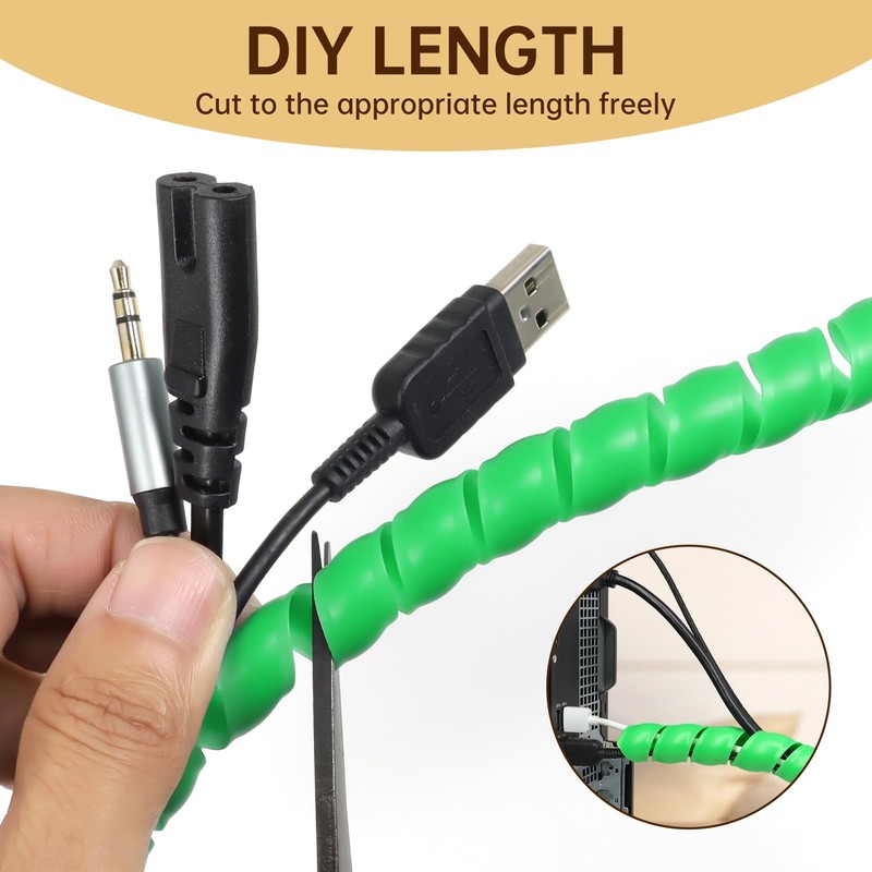 Spiral Cable Wrap, 10ft Cable Sleeves for Cords, Flexible Cable