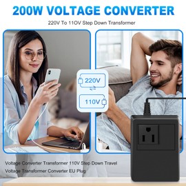 Smallterm Voltage Transformer 110 V Downward Voltage EU Plug (Only Used by Electrical Devices Within 70 W)
