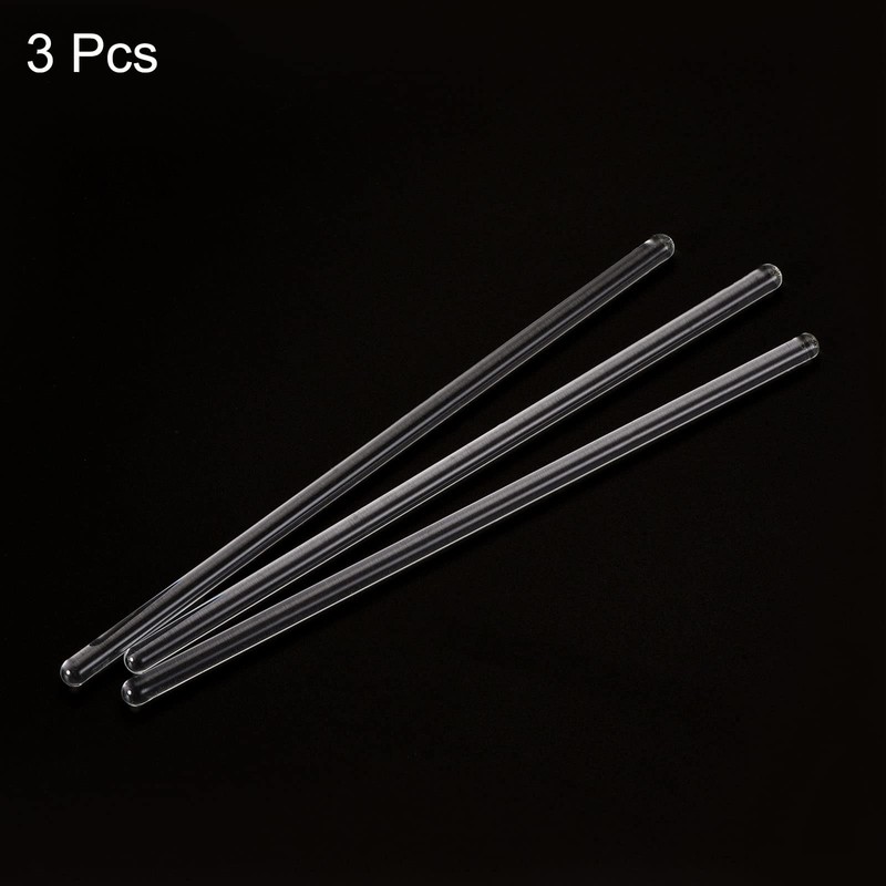 sourcing map Borosilicate Glass Stirrers with Both Ends Round for
