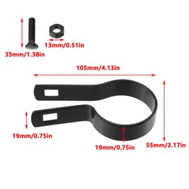 Antrader Black Chain Link Brace Band,Chain Link Tension Band 2 Inch Tension Bands with Bolts & Nuts for Chain Link Fence/Gate/Posts,(6Pcs)