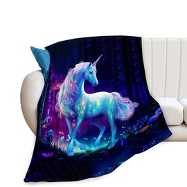 Unicorn Blanket Cute Unicorn Throw Blanket Unicorn Gifts for Girls Women Kids Adults Super Soft Cozy Plush Fluffy Fuzzy Fleece Blanket Home Decor 40''X50''