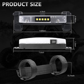 ANGU-OFFROAD UTV Interior Light LED Dome Light Universal Roll Bar Mount Interior LED Light Utility Roll Cage Light for UTV Polaris RZR Can Am Pioneer Talon Kawasaki Yamaha ATV Golf Cart Boat Off Road