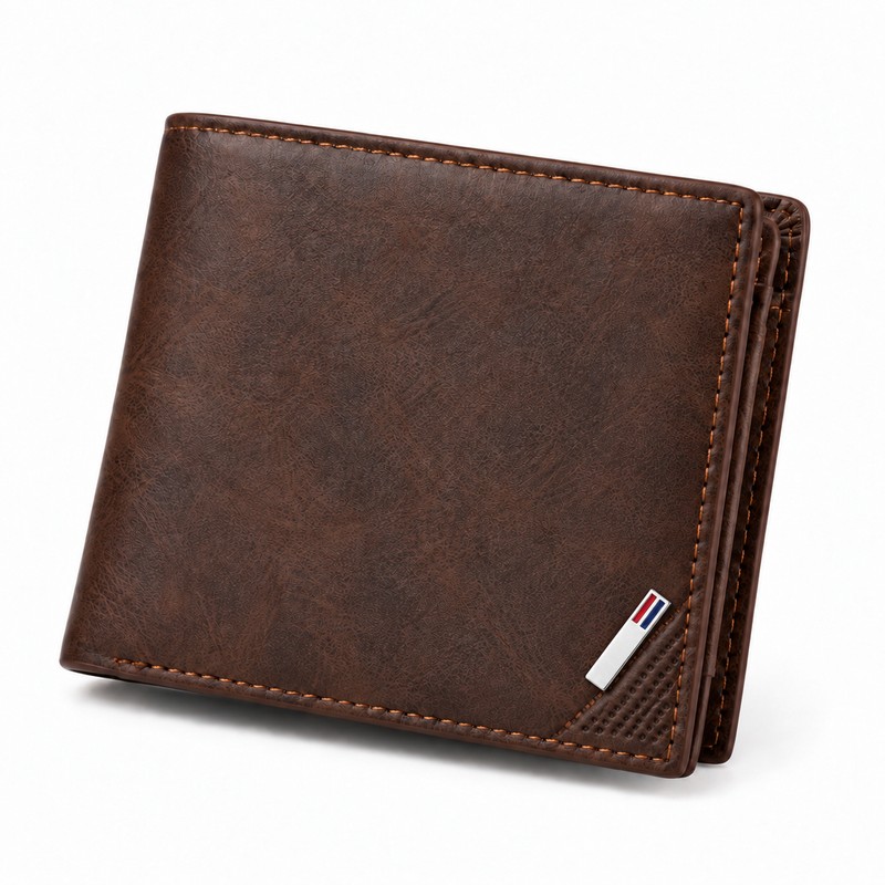 Men’s PU Leather Bifold Wallet for Daily Essentials – Compact