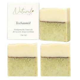 Natural Cilt Tea Tree Oil Soap, 100% Natural Soap, Without Harmful Ingredients, Certified, Handmade Shower Soap for All Skin Types, Shower Gel, Natural Cosmetics, Pack of 3