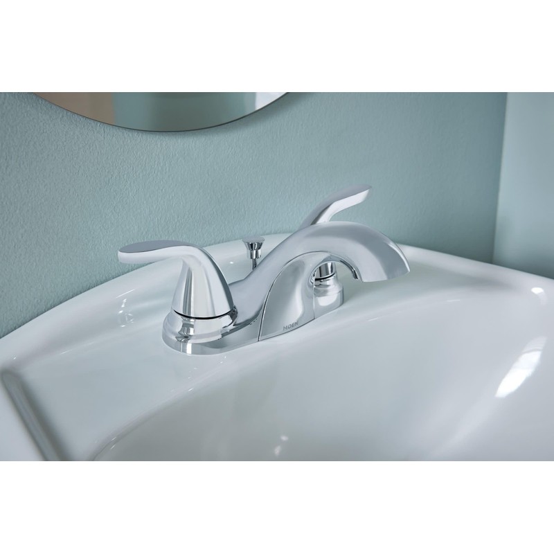 Moen 84603 Adler Chrome Two Handle Bathroom Faucet 4 in.