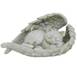 GKYMYZ pet Memorial Stones for cat,9 inch x 5 inch x 5 inch,cat with Angel Wings,cat Angel pet Memorial Statue,cat Memorial Gifts for Loss of cat,Decorative Garden pet Statue
