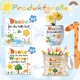 DADAPANGHU 4 x stickers for the flower pot, farewell gift teacher, thank you for helping me grow up, farewell gift kindergarten, teacher gift, thank you for kindergarten