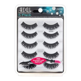 Ardell False Eyelashes Natural 101 Black, (5 pairs pack with FREE Lash Applicator) x 1 pack