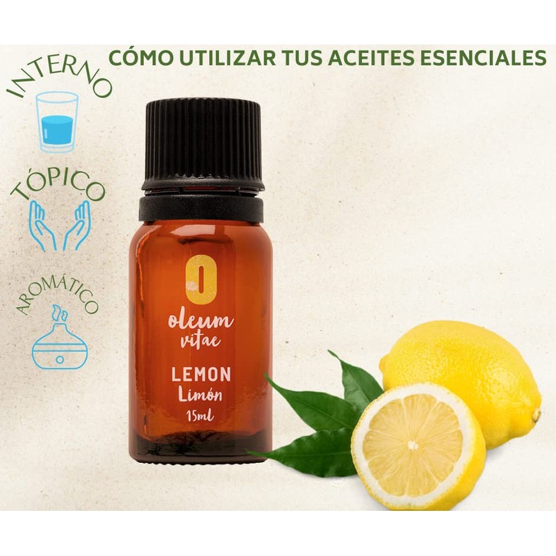 OLEUM VITAE Aceite Esencial de Limón. Citrus Limonum. 100% Puro