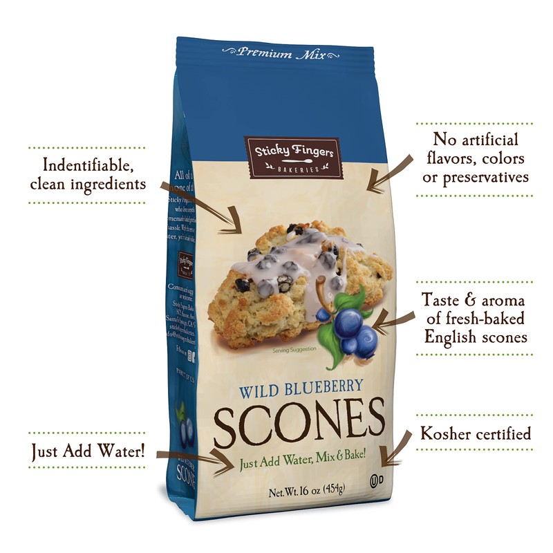 English Scone Mix, Wild Blueberry by Sticky Fingers Bakeries –