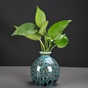Set of 3, Decorative Ceramic Vases, Turquoise Blue Glazed Finish,