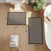 YIHOUSE Thin Bath Mat Black Bathroom Rugs Sets 2 Pieces,