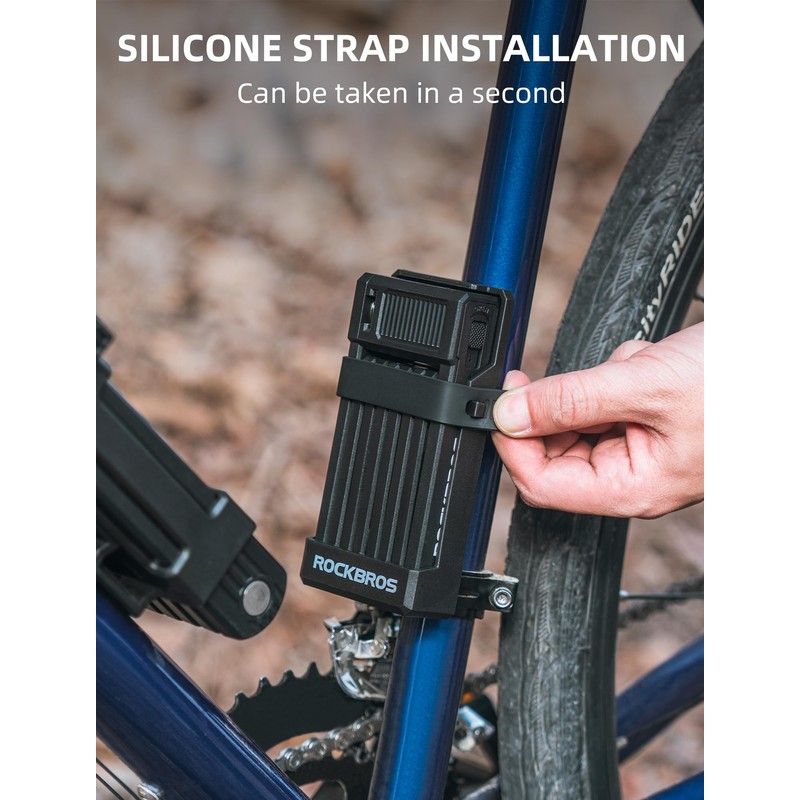 ROCKBROS Anti-Theft Folding Bike Lock,Bold Diameter 0.7cm,High-Strength ABS Material,Portable Folding