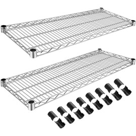 MorningRo 2 Pack 18" W x 36" L Additional Wire Shelf for Wire Shelving Units Chrome Finish Shelving Weight Capacity 600-800 Lb, Heavy Steel Industrial for Warehouses, Closets, Kitchen