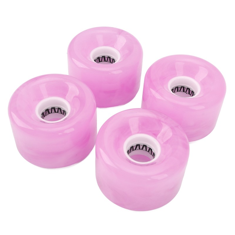 4Pcs Skateboard Wheel Set Replacement 78A Hardness PU Translucent Flashing