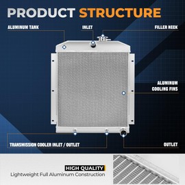 Auto Dynasty Full Aluminum Radiator Compatible with 1947-1954 Chevy Pickup Suburban L6 3-Row Cooling Radiator