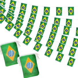 Brazil Flags Brazilian Small Mini String Banner Flags 66 Feet 60 Flags Miniature Brazil Flags Banners For Grand Opening, Olympics Festival,Grand Opening Sports Celebration Decorations